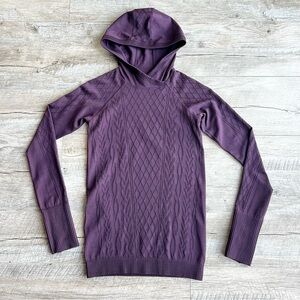 Lululemon Restless Dark Cherry Cable Long Sleeve Hooded Top Retired
